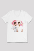 The Chainsmokers Beyaz Unisex V Yaka Tişört