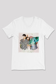 The Chainsmokers Beyaz Unisex V Yaka Tişört