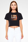 The Chainsmokers Siyah  Crop Top Tişört