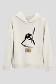 The Clash Beyaz Unisex Kapşonlu Sweatshirt