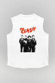 The Clash Beyaz Unisex Kolsuz Tişört