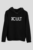 The Cult Baskılı Unisex Siyah Kapüşonlu Sweatshirt