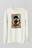 The Cure Baskılı Unisex Beyaz Sweatshirt