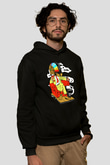 The Daft Punk Boss Baskılı Unisex Siyah Hoodie