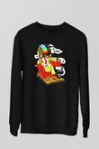 The Daft Punk Boss Baskılı Unisex Siyah Sweatshirt