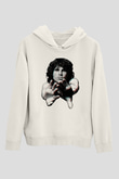 The Doors Beyaz Unisex Kapüşonlu Sweatshirt