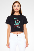 The Evil Dead Siyah  Crop Top Tişört