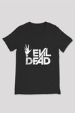 The Evil Dead Siyah Unisex V Yaka Tişört T-Shirt