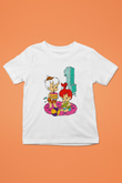 The Flintstones Taş Devri Baskılı Beyaz Unisex Çocuk Tişört