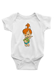 The Flintstones Taş Devri Baskılı Beyaz Unisex Bebek Body - Zıbın