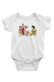 The Flintstones Taş Devri Baskılı Beyaz Unisex Bebek Body - Zıbın