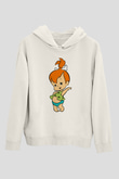 The Flintstones Taş Devri Beyaz Unisex Kapşonlu Sweatshirt