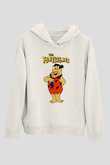 The Flintstones Taş Devri Beyaz Unisex Hoodie