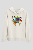 The Flintstones Taş Devri Beyaz Unisex Kapşonlu Sweatshirt