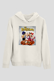 The Flintstones Taş Devri Beyaz Unisex Hoodie