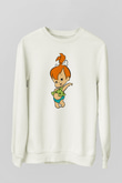 The Flintstones Taş Devri Beyaz Unisex Sweatshirt