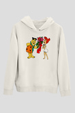 The Flintstones Taş Devri Beyaz Unisex Hoodie