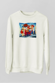 The Flintstones Taş Devri Beyaz Unisex  Sweatshirt
