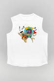 The Flintstones Taş Devri Beyaz Unisex Kolsuz Tişört