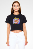 The Flintstones Taş Devri Siyah   Crop Top Tişört