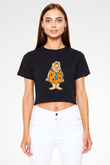 The Flintstones Taş Devri Siyah   Crop Top Tişört