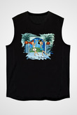 The Flintstones Taş Devri Siyah Unisex Kolsuz Tişört