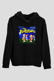 The Flintstones Taş Devri Siyah Unisex Hoodie