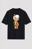The Flintstones Taş Devri Siyah Unisex Oversize Tişört