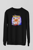 The Flintstones Taş Devri Siyah Unisex  Sweatshirt