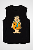 The Flintstones Taş Devri Siyah Unisex  Kolsuz Tişört