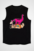 The Flintstones Taş Devri Siyah Unisex Kolsuz Tişört