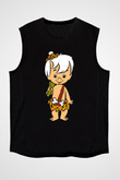 The Flintstones Taş Devri Siyah Unisex Kolsuz Tişört