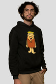 The Flintstones Taş Devri Siyah Unisex Kapüşonlu Sweatshirt