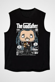 The Godfather Baskılı Unisex Siyah Kolsuz Tişört