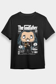 The Godfather Baskılı Unisex Siyah Tişört