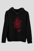 The Hu Baskılı Unisex Siyah Kapüşonlu Sweatshirt