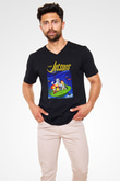 The Jetsons Jetsonlar Siyah Unisex V Yaka Tişört