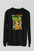 The Mask Yeşil Maske Baskılı Unisex Siyah Sweatshirt