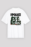 The Police Beyaz Unisex Oversize Tişört T-Shirt