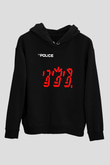 The Police Siyah Unisex Hoodie