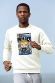 The Police Sting Baskılı Unisex Beyaz Sweatshirt