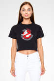 The Real Ghostbusters Hayalet Avcıları Siyah   Crop Top Tişört