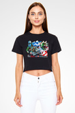 The Real Ghostbusters Hayalet Avcıları Siyah Crop Top Tişört