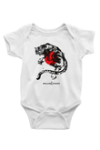 The Rolling Stones Logo Baskılı Beyaz Unisex Bebek Body - Zıbın