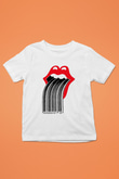 The Rolling Stones Logo Baskılı Beyaz Unisex Çocuk Tişört