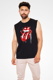 The Rolling Stones Logo Siyah Unisex Kolsuz Tişört