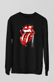 The Rolling Stones Logo Siyah Unisex Sweatshirt