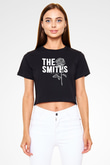 The Smiths Baskılı Siyah Crop Top Kadın Tişört - Tshirt