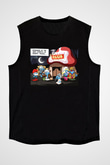 The Smurfs Şirinler Siyah Unisex Kolsuz Tişört