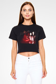 The Vampire Diaries Siyah Crop Top Tişört